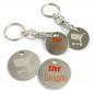 Basic 1-Euro Coin Keychains with Carabiner Fitting in Nickel Plating